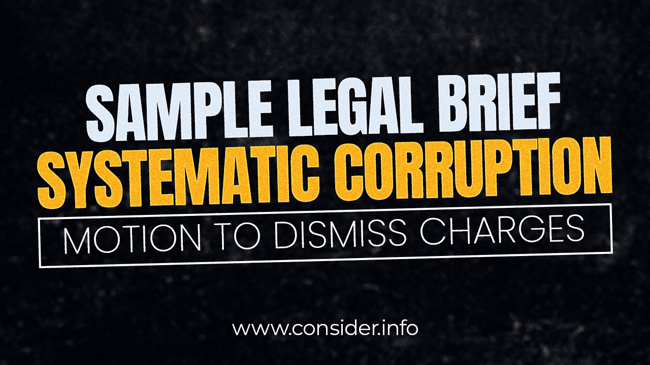 Sample Motion To Dismiss Charges Systematic Corruption