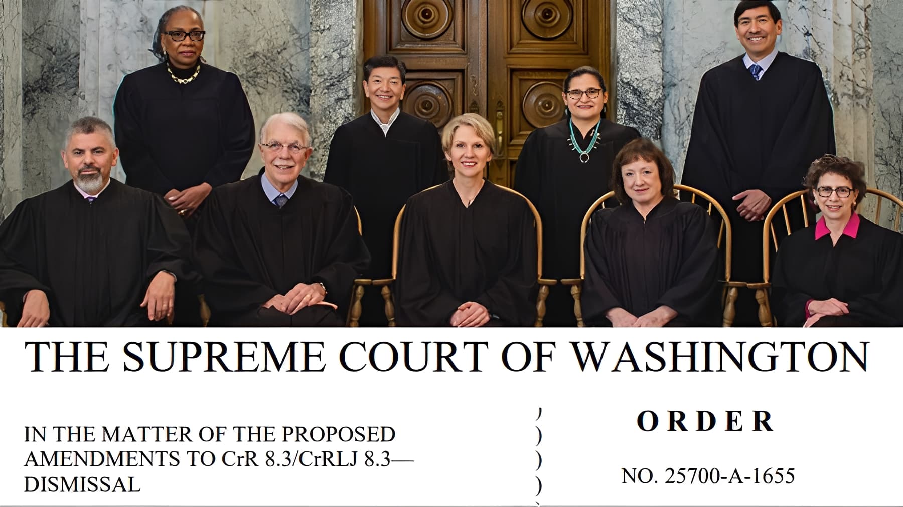 Justice Debra L. Stephens, Justice Charles W. Johnson, Justice Barbara Madsen, Justice Barbara A. Madsen, Justice Steven C. GonzáLez, Justice Sheryl Gordon Mccloud, Justice Mary I. Yu, Justice Raquel Montoya-Lewis, Justice G. Helen Whitener, Justice Salvador A. Mungia