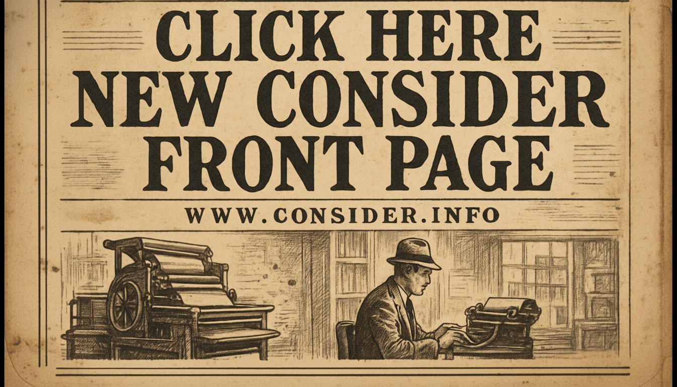 New Consider.info Front Page