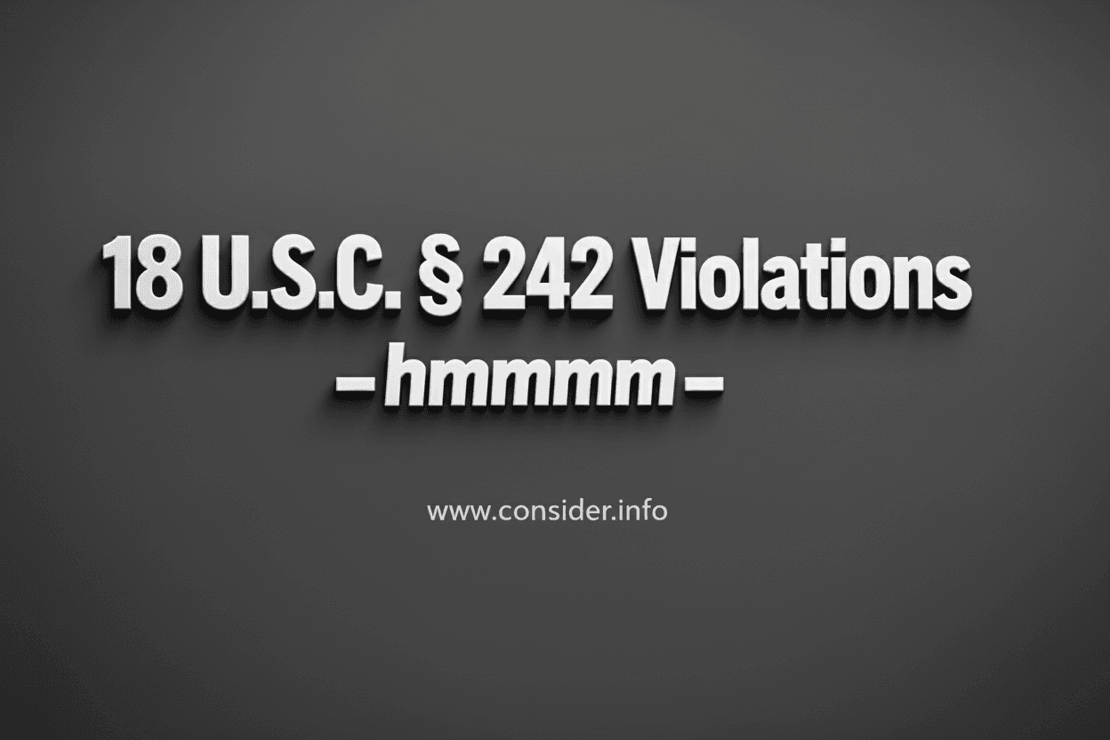 18 U.S.C. § 242 Violations - hmmmm